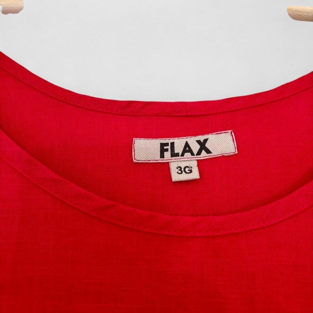 FLAX 3G Red 100% Linen Sleeveless Tank Plus Size Lagenlook Boho Summer- Size 3XL - Picture 4 of 5